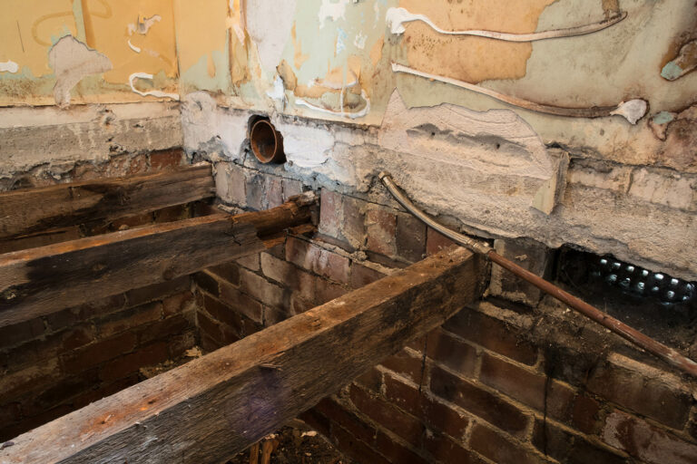 Rotted floor joists - moisture in your crawlspace