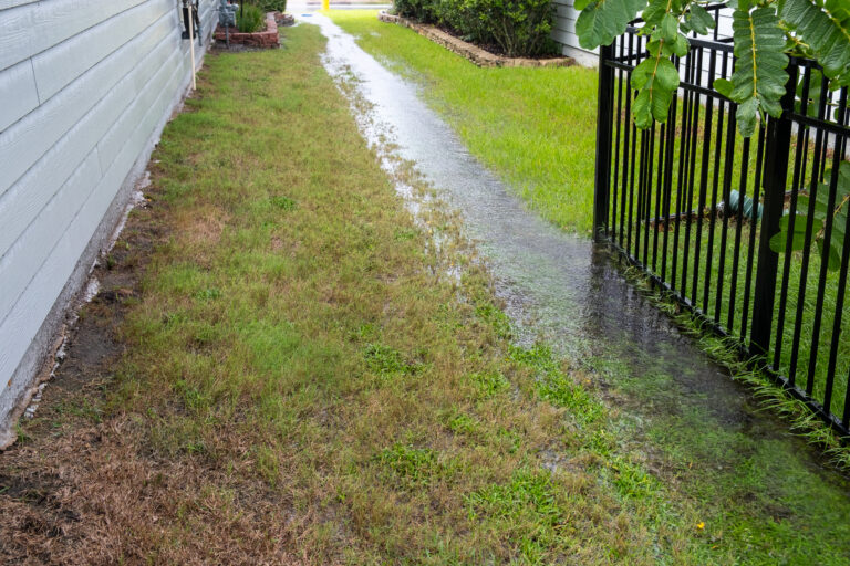 the importance of fr3ench drains blog - standing water in yard